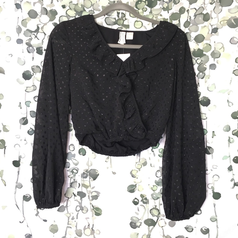 H&M Metallic PokaDot Blouse